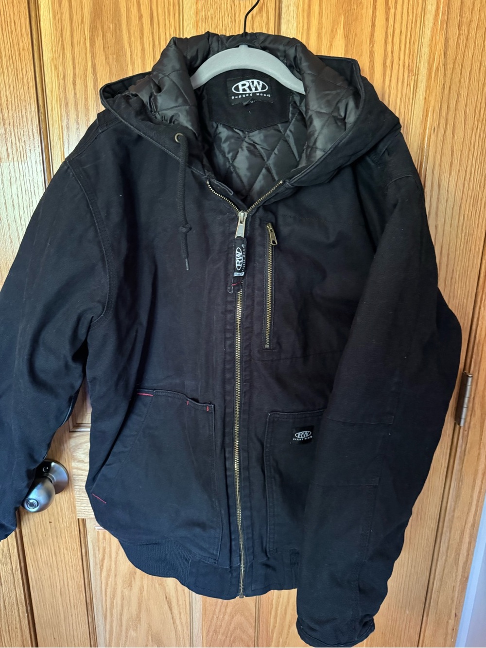 Carhartt Black Hooded Quilted-Lined Puffer Jacket